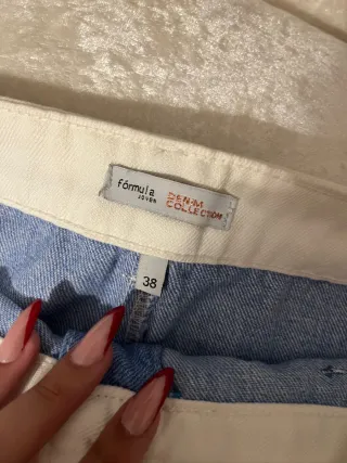 Falda vaquera blanca y azul