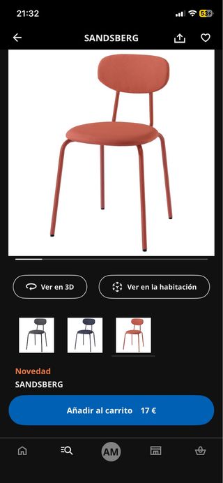 Sillas SANDSBERG Ikea Rojas