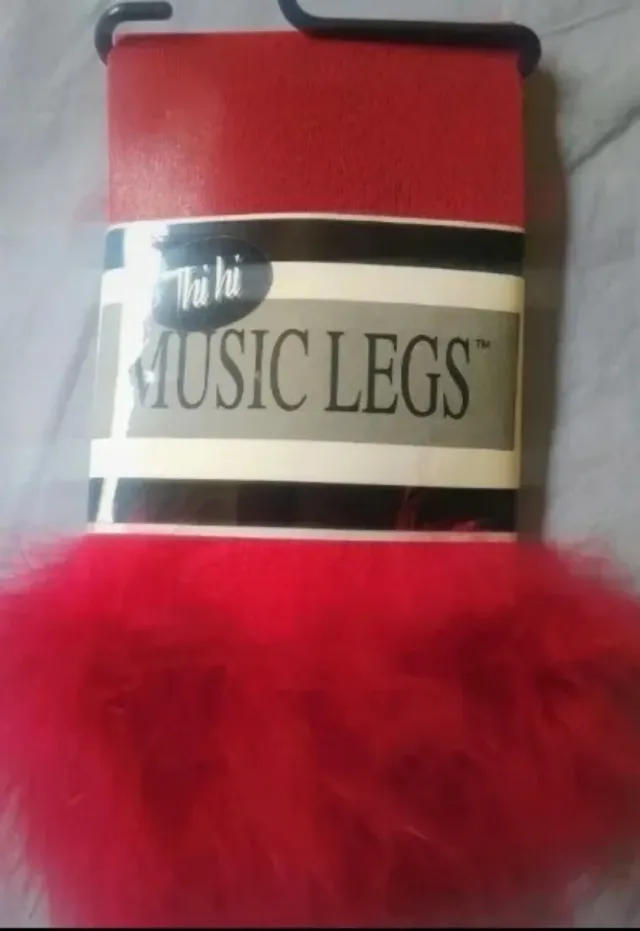 Medias sexy rojas con plumas