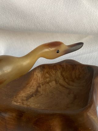 FIGURA ARTESANA DE CUERNO CUENCO MADERA CENICERO