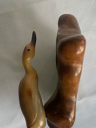 FIGURA ARTESANA DE CUERNO CUENCO MADERA CENICERO