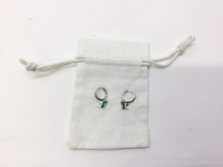 argollas plata 925mm con piedra con circonita