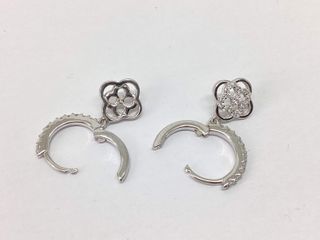 argollas plata 925mm con piedra con circonita