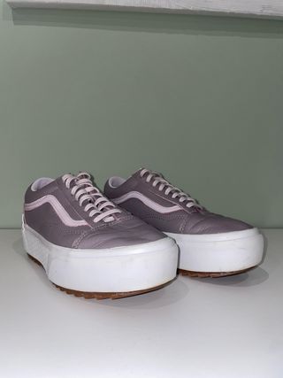 Vans Old Skool Plataforma Lila Tumbled Leather