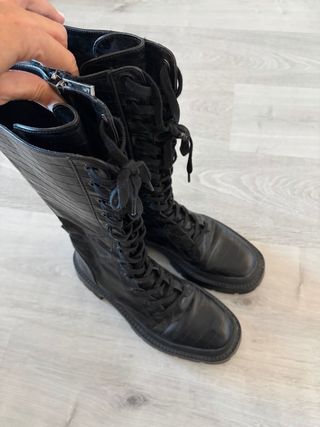 Botas Zara Negras Cocodrilo