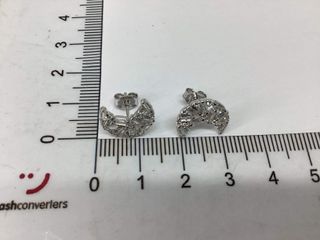 pendientes plata 925mm con piedra con circonita