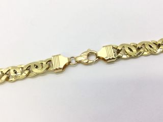 cadena oro 18k con aguamarina 30cm