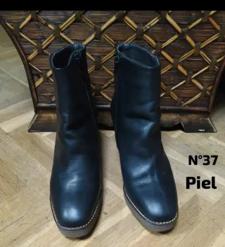 Botines piel negros , 37