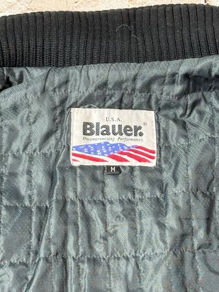 Blauer USA Giacca in Pelle Nera Taglia M/L vintage