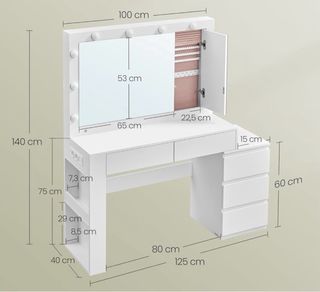 Tocador con espejo y luces LED