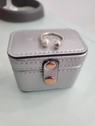 Anillo Pandora Perla y Bola Talla 50