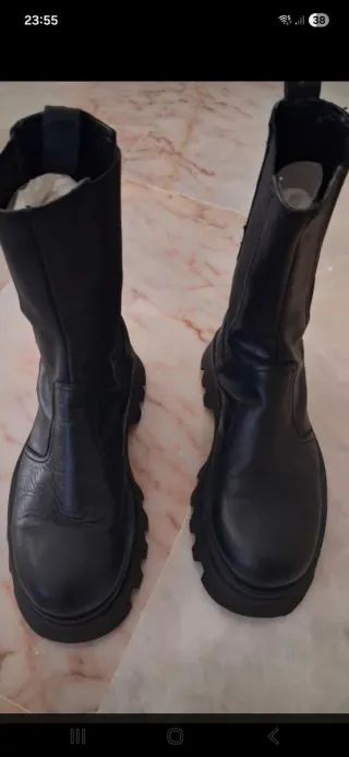 Botas Zara Piel Negras