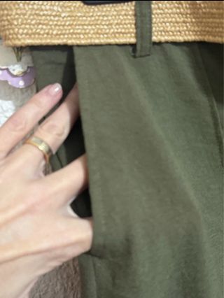 Falda larga/midi verde con cinturón T.XS. Nueva