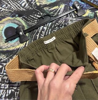 Falda larga/midi verde con cinturón T.XS. Nueva