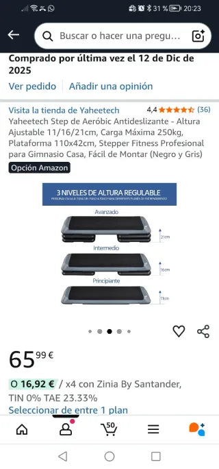 Plataforma Step Aeróbic de 3 alturas.