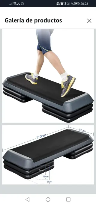 Plataforma Step Aeróbic de 3 alturas.