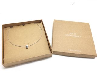 collar oro 18k con piedra con circonita 20cm