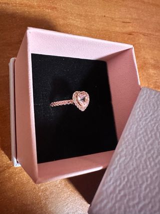 Anillo Pandora Corazón Rosa Oro