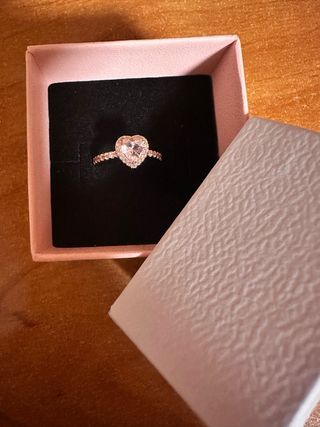 Anillo Pandora Corazón Rosa Oro