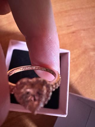 Anillo Pandora Corazón Rosa Oro