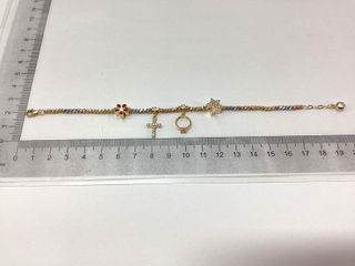 pulsera oro 18k con piedra con circonita