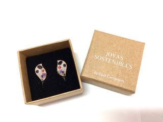 pendientes oro 18k con piedra con circonita