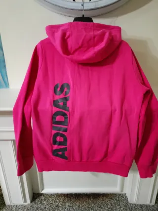 Felpa con cappuccio Adidas fucsia ragazza