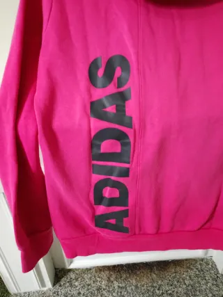 Felpa con cappuccio Adidas fucsia ragazza