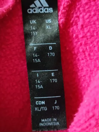 Felpa con cappuccio Adidas fucsia ragazza