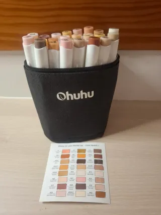 Rotuladores Ohuhu 24 colores paleta tonos carne