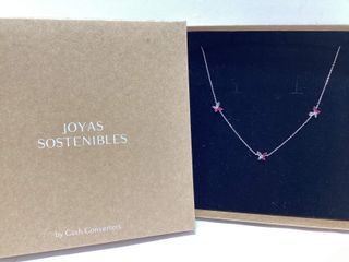 cadena plata 925mm con piedra con circonita 19 2.5cm