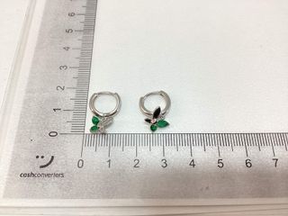 argollas plata 925mm con piedra con circonita