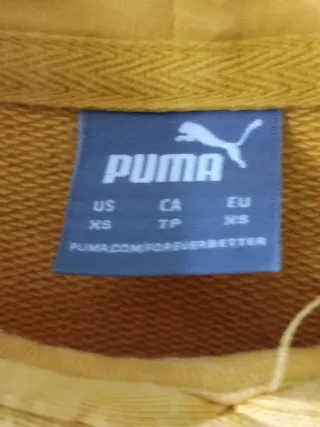 Felpa con cappuccio donna Puma gialla