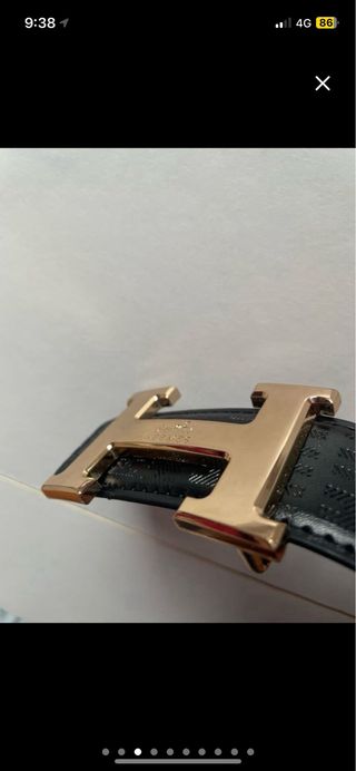 Cinturón Hermes Negro y Dorado