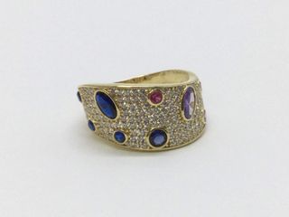 anillo oro 18k con piedra con circonita