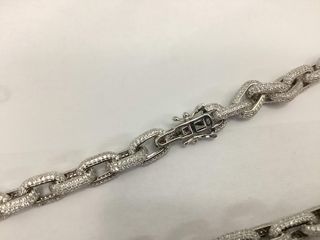 cadena plata 925mm con piedra con circonita 30cm