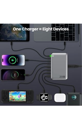 Cargador USB C GAN III 200W 8 Puertos