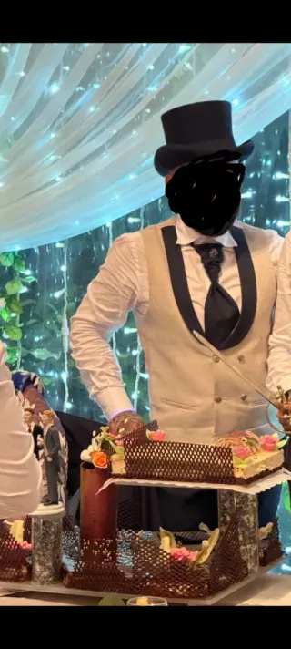 Traje de novio azul marino, un solo uso