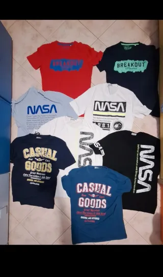 Lotto 8 magliette uomo NASA e Cotton & Silk