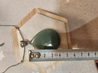 Colgante Lágrima Jade Verde Plata