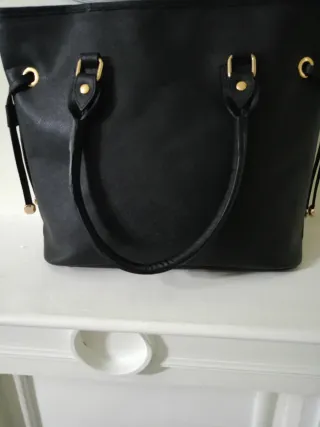 Borsa shopper nera con interno in velluto