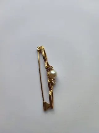 Lote 3 broches vintage perla y pedrería