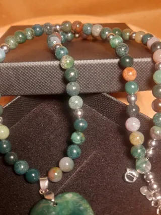 Collar Corazón Piedra Natural Hecho a Mano