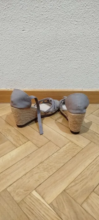 Sandalias cuña grises talla 39