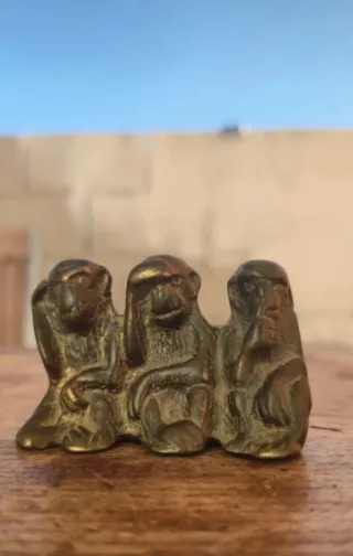 Monos Sabios Bronce Vintage