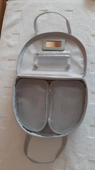 2 Neceser/Bolsa Maquillaje Beige/Plata