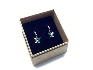 argollas plata 925mm con piedra con circonita