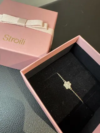 Bracciale Stroili zampa cane zirconi oro