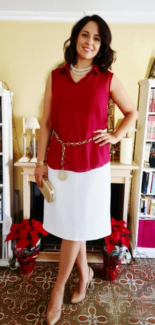 Blusa de gasa MY STYLE color granate