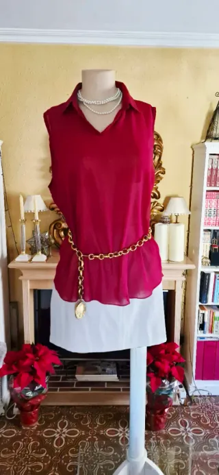 Blusa de gasa MY STYLE color granate